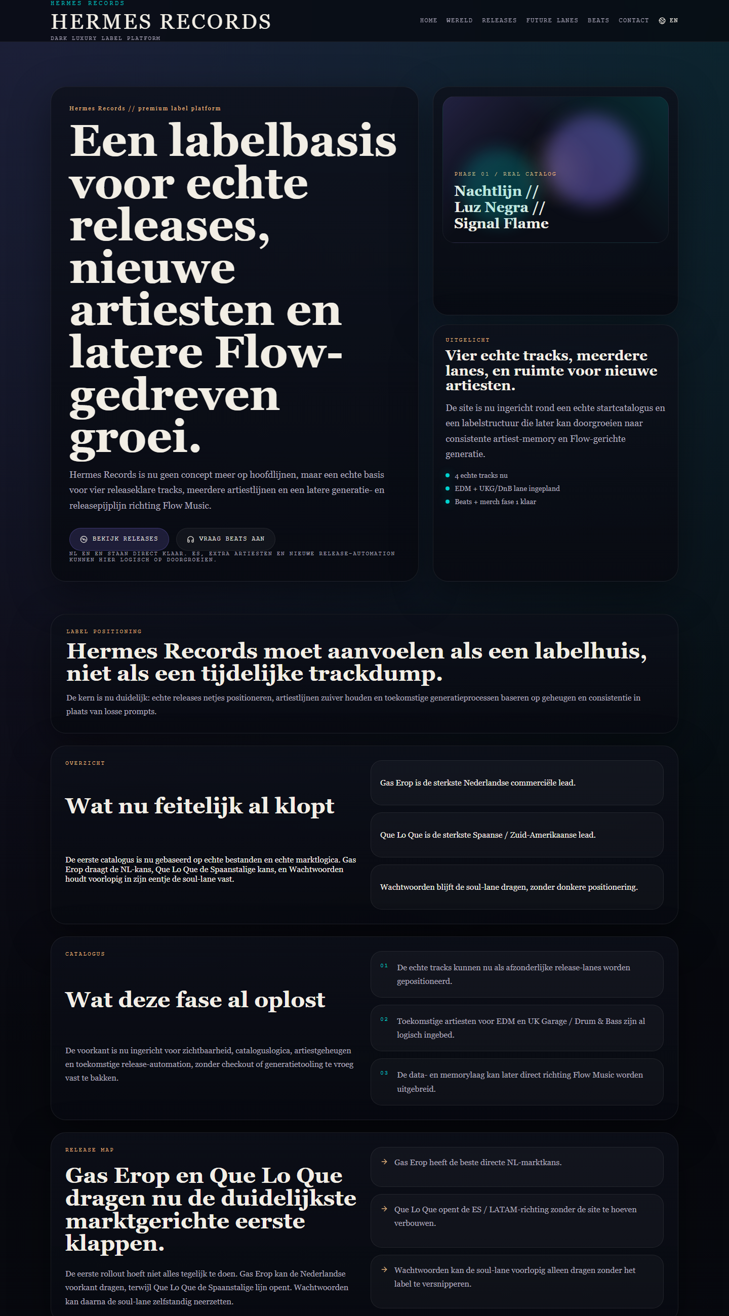 Hermes Records homepage